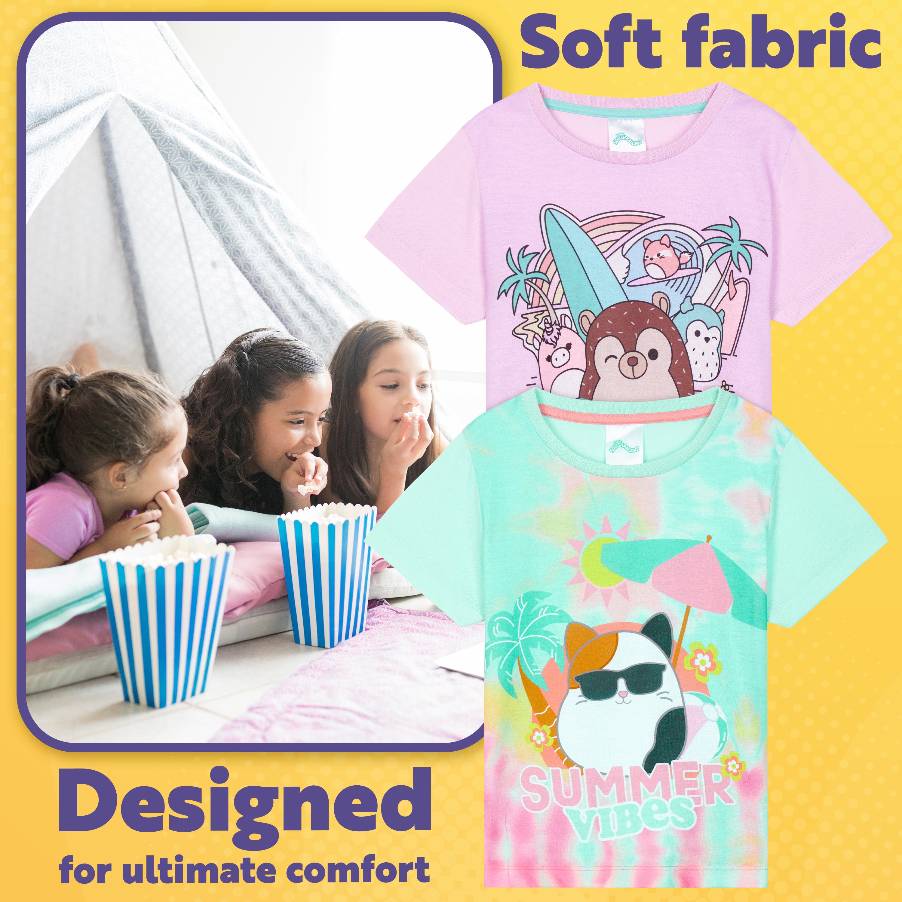 get-trend-girls-squishmallows-pyjama-fille-manche-courte-lot-de-2 image 3