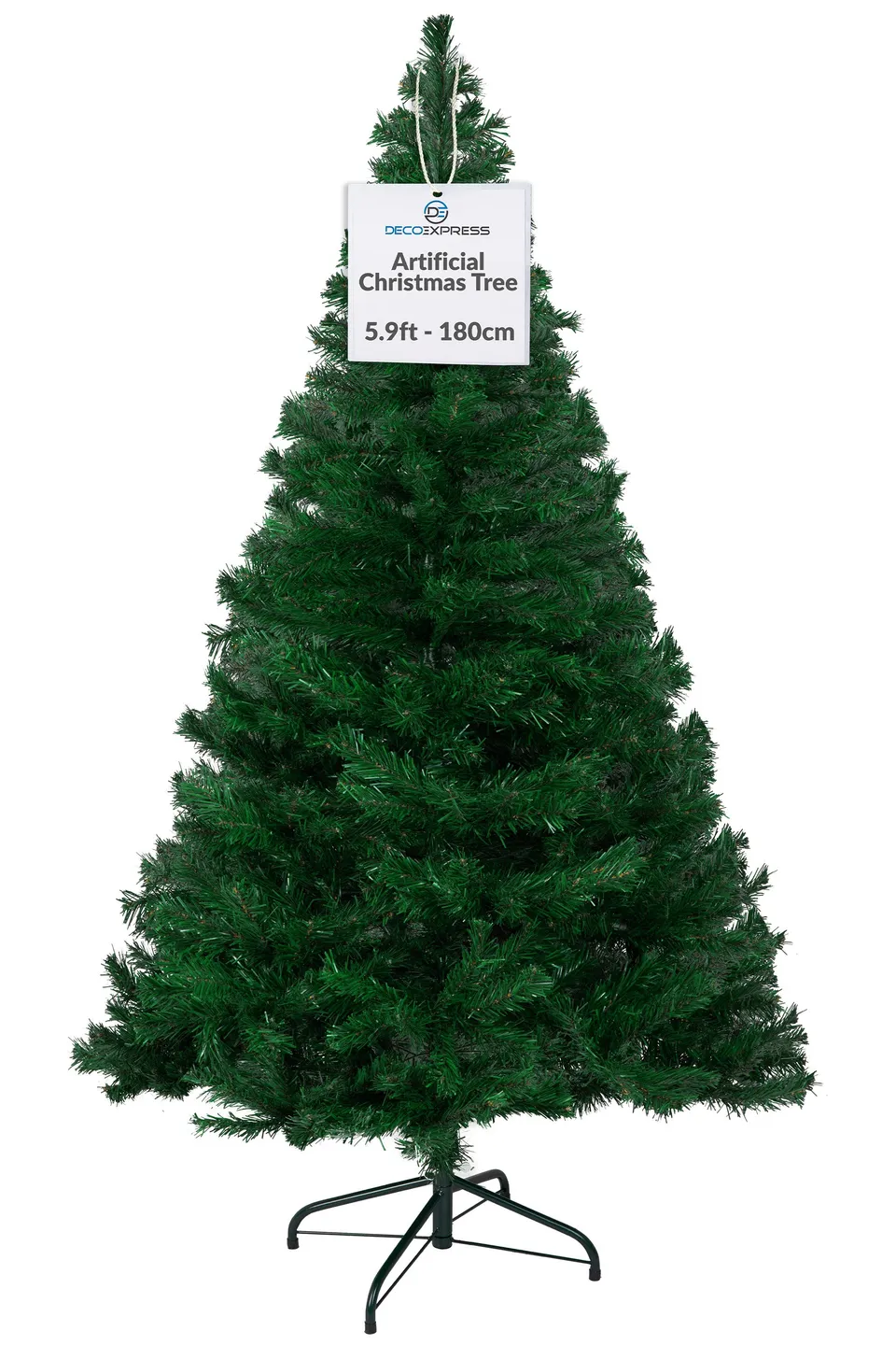 deco-express-sapin-artificiel-vert-180-cm-pied-m-tal image 1