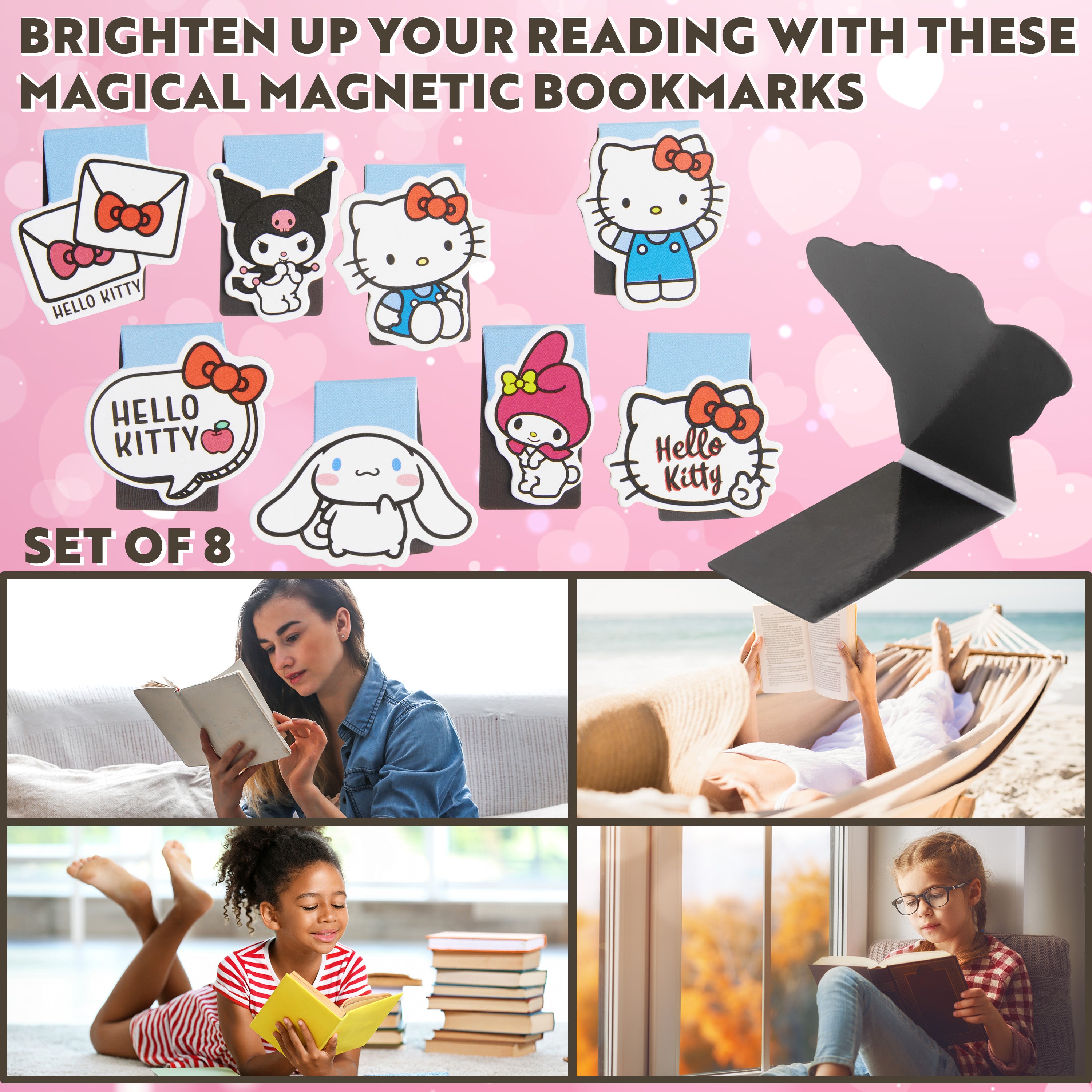 get-trend-hello-kitty-marque-page-magn-tique-lot-8-bleu-lecture image 4