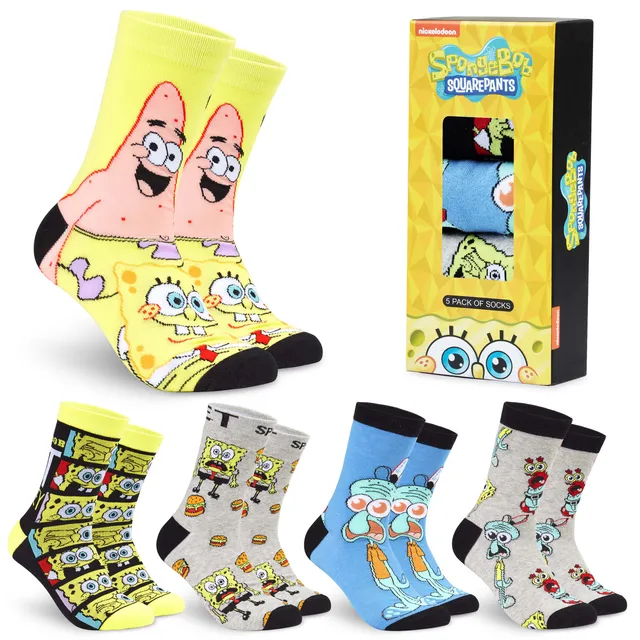 spongebob-chaussettes-homme-x5-coton-taille-6-10 image 1