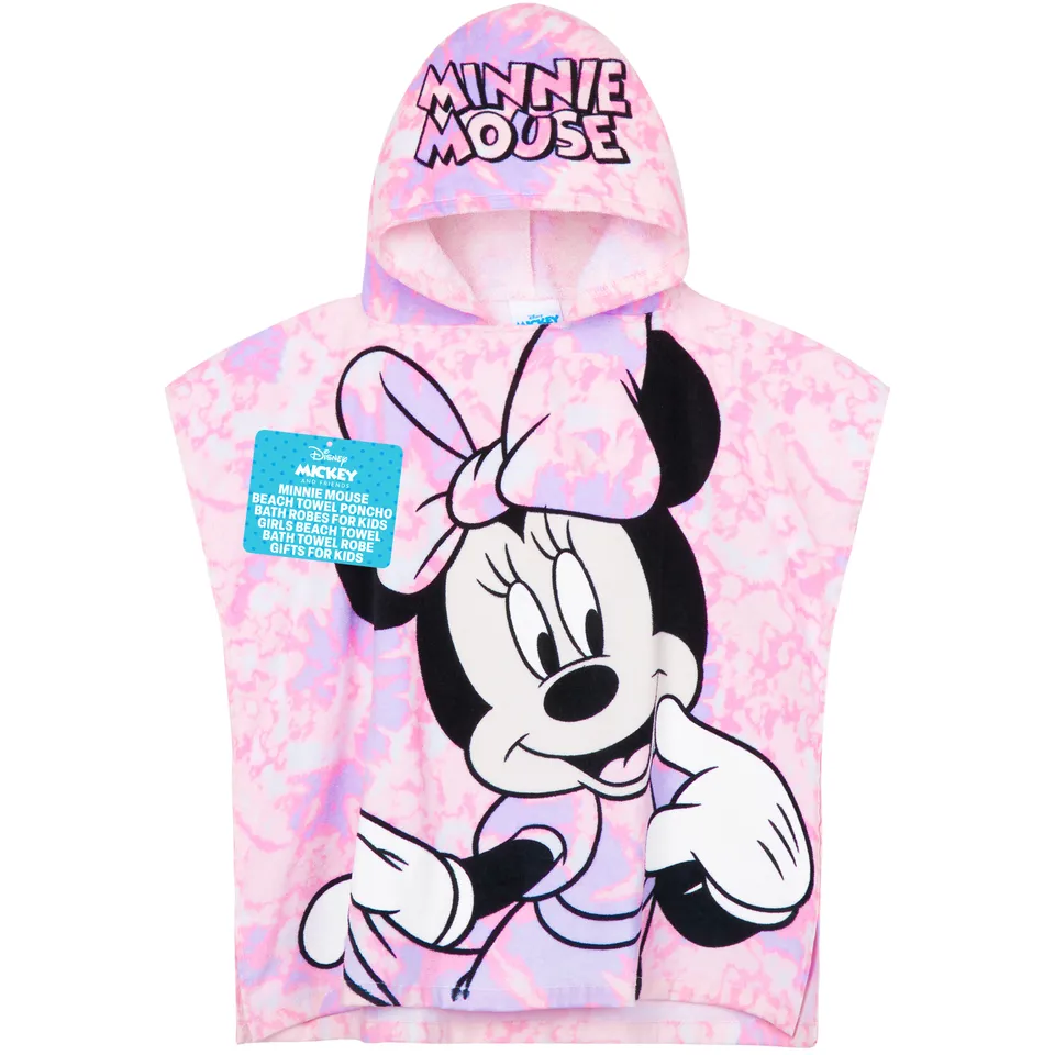 minnie-mouse-poncho-bain-enfant-rose-2-6-ans image 1