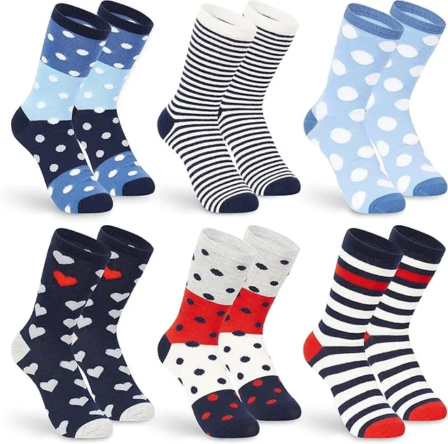 tom-franks-chaussettes-femme-coton-lot-6-paires-motifs image 1