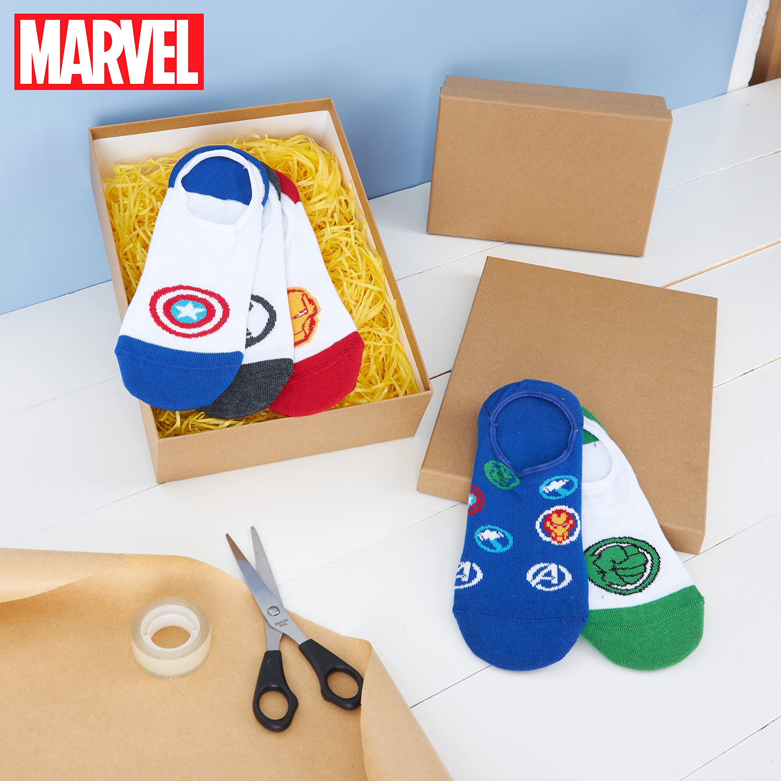 marvel-socquettes-gar-on-coffret-5-blanc-multicolore image 2