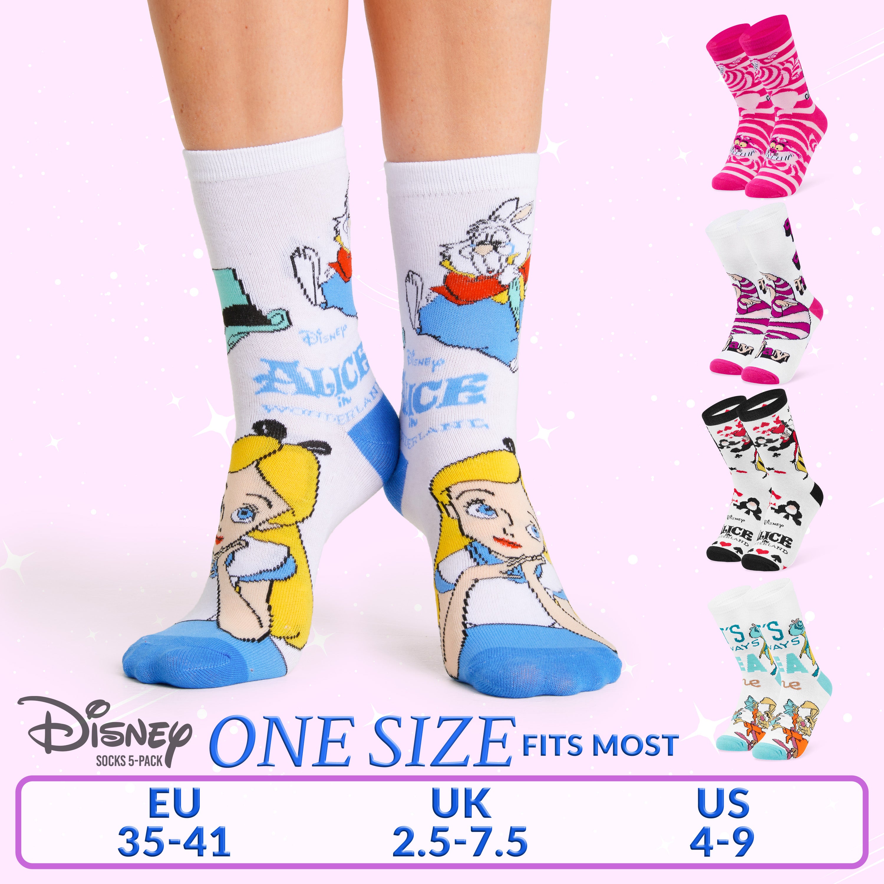 disney-chaussettes-femme-lot-5-fantaisie-coton-douces image 6