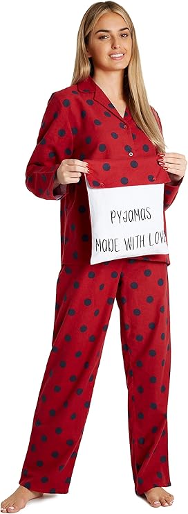 citycomfort-pyjama-femme-boutons-coton-bross-taille-m-pastel image 1