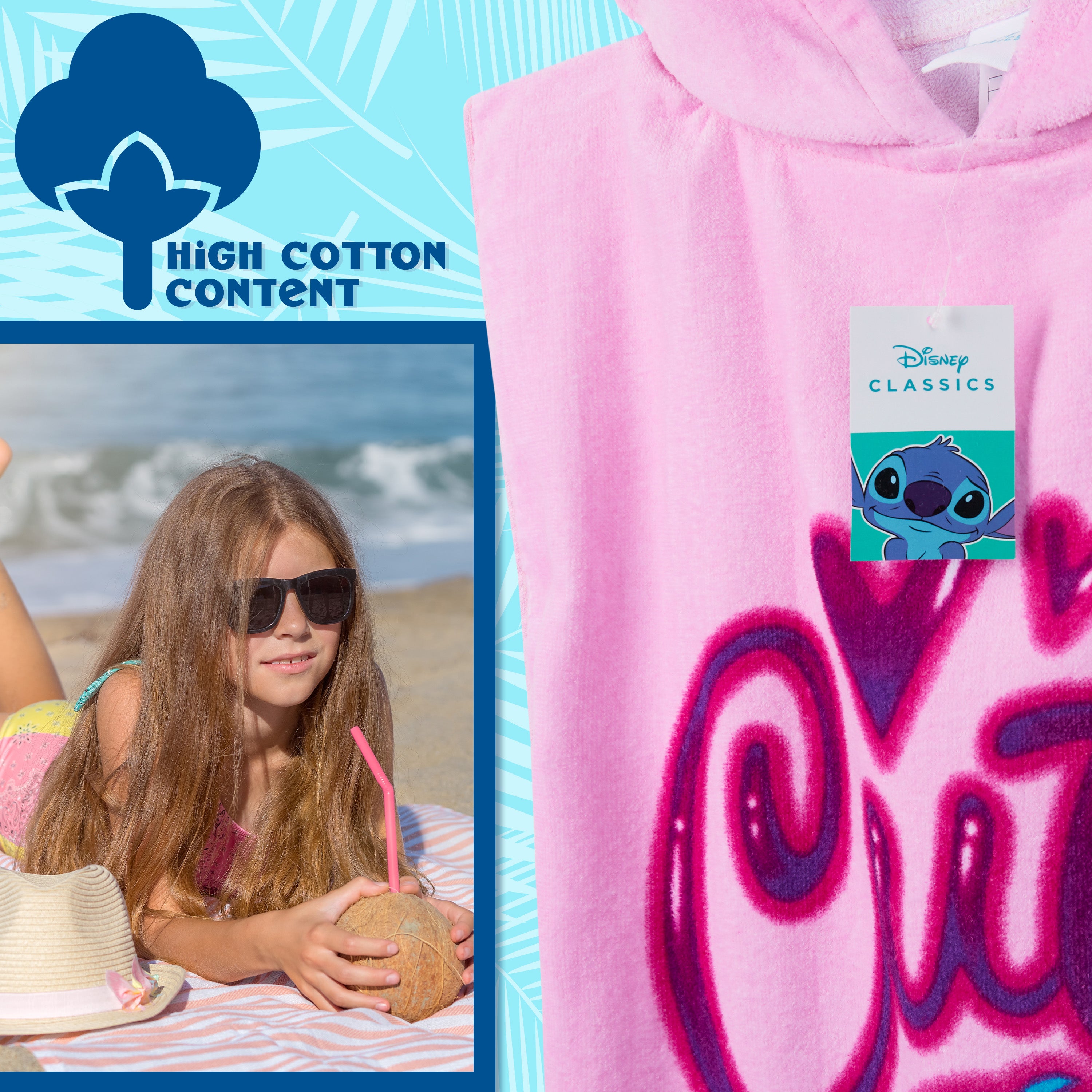 stitch-serviette-poncho-enfant-capuche-coton-plage image 6