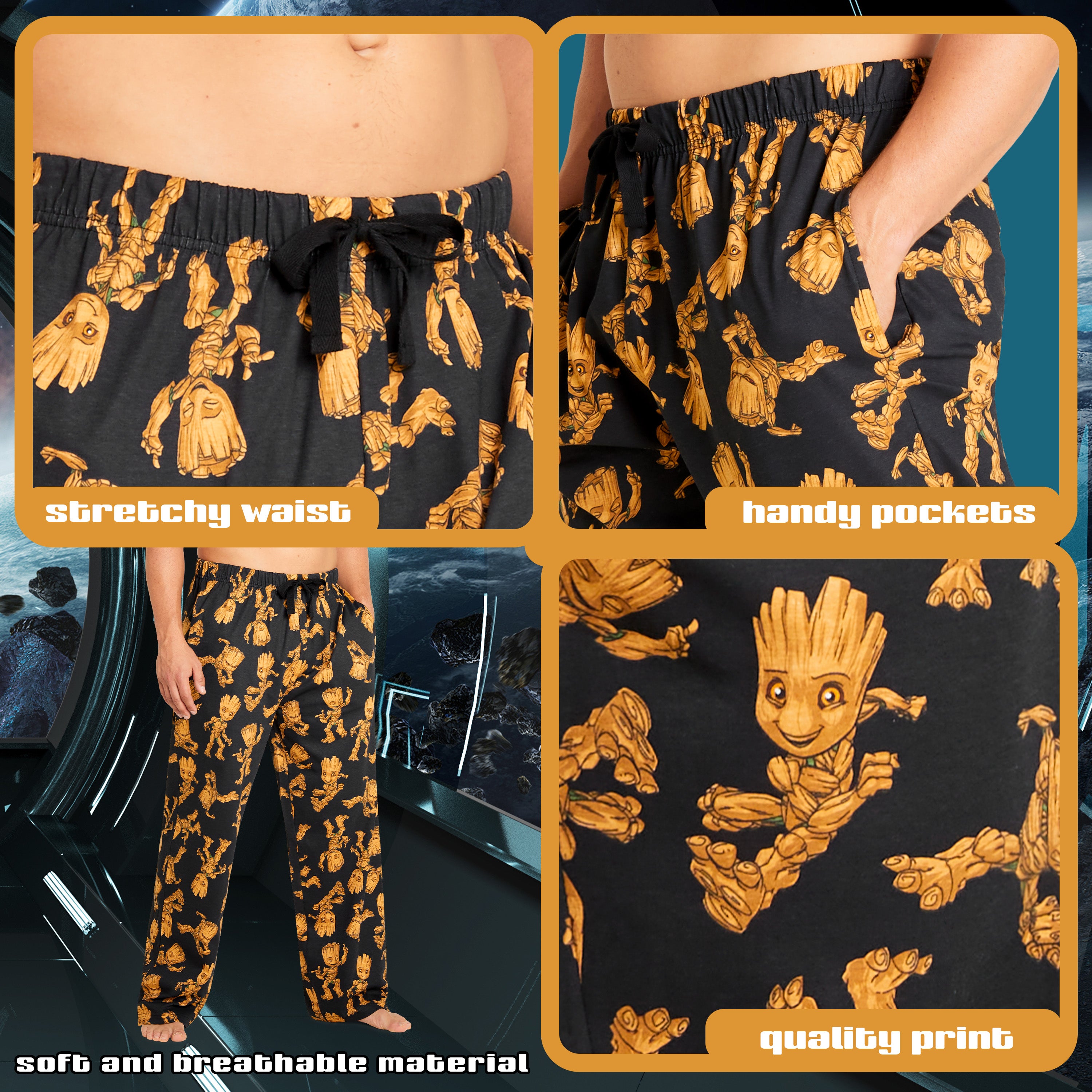 marvel-avengers-bas-de-pyjama-homme-groot-imprim image 4