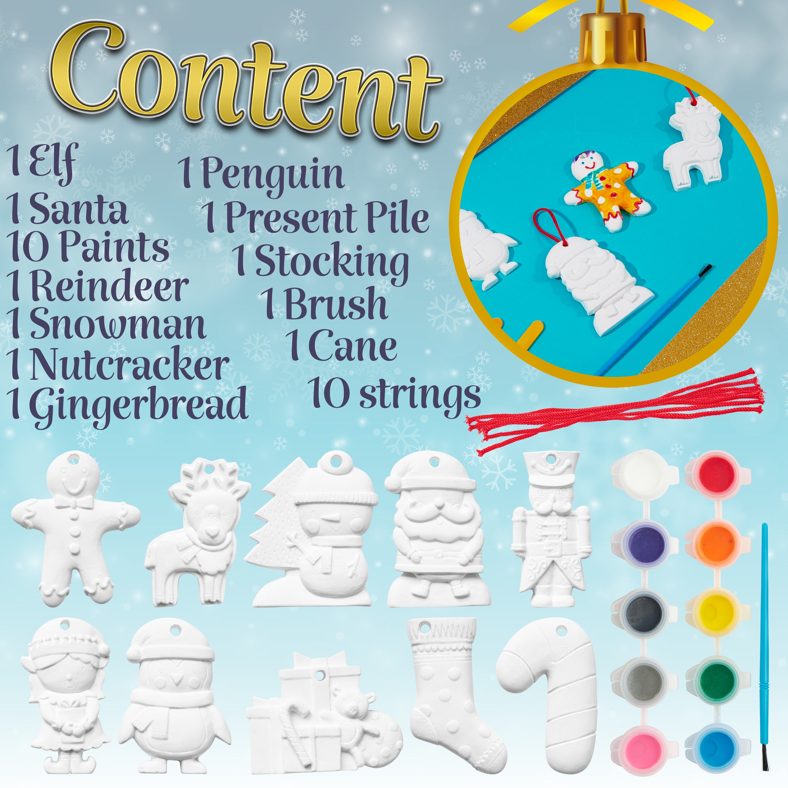kreativekraft-kit-peinture-d-corations-no-l-enfant-10-pi-ces image 6