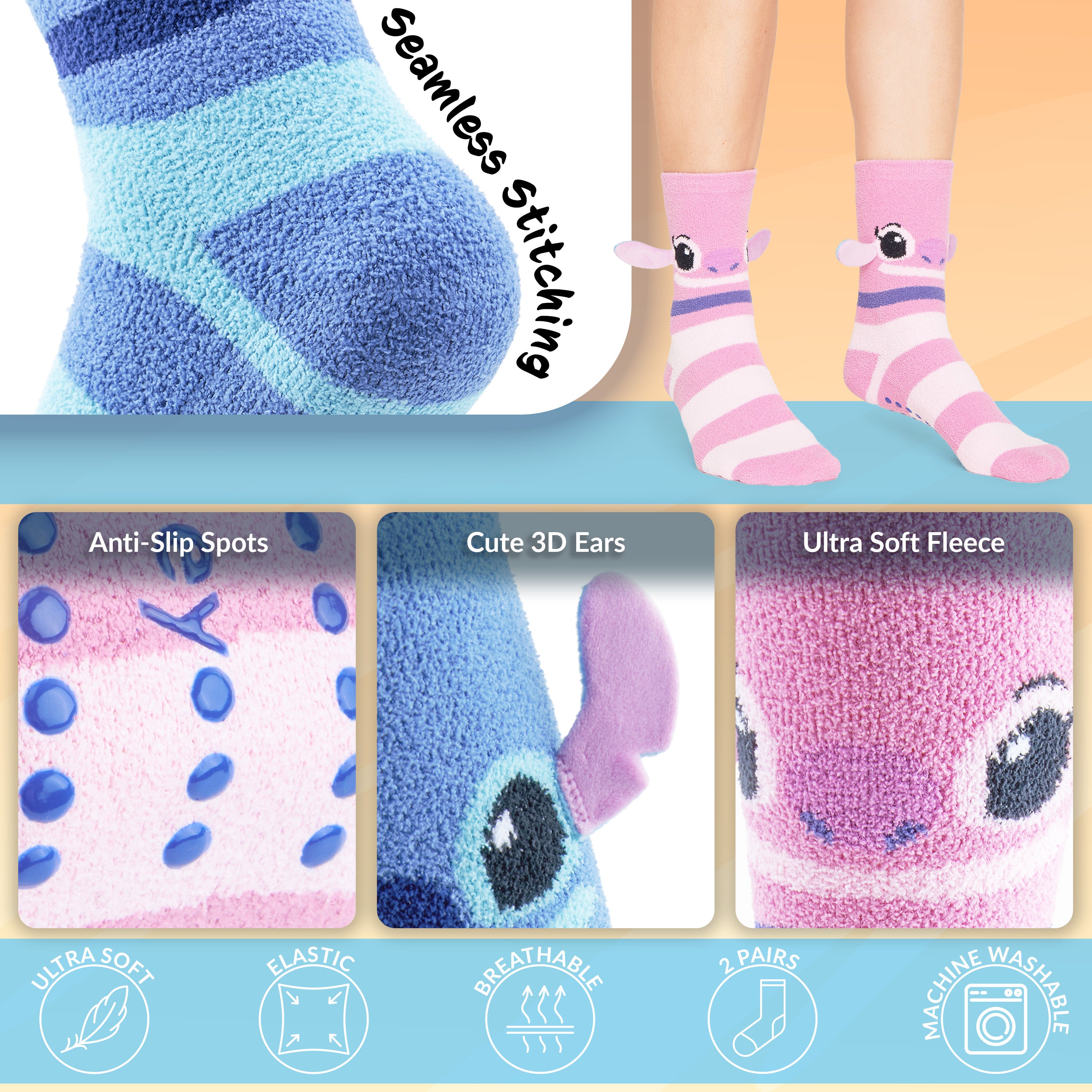 disney-stitch-chaussettes-pilou-femme-lot-2-polaire image 4