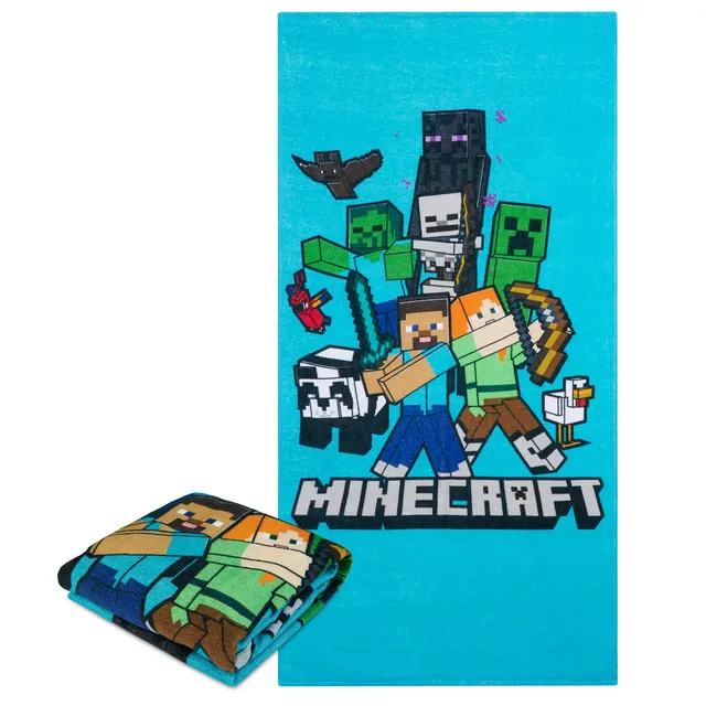 serviette-de-plage-minecraft-enfant-coton-70x140-cm image 1