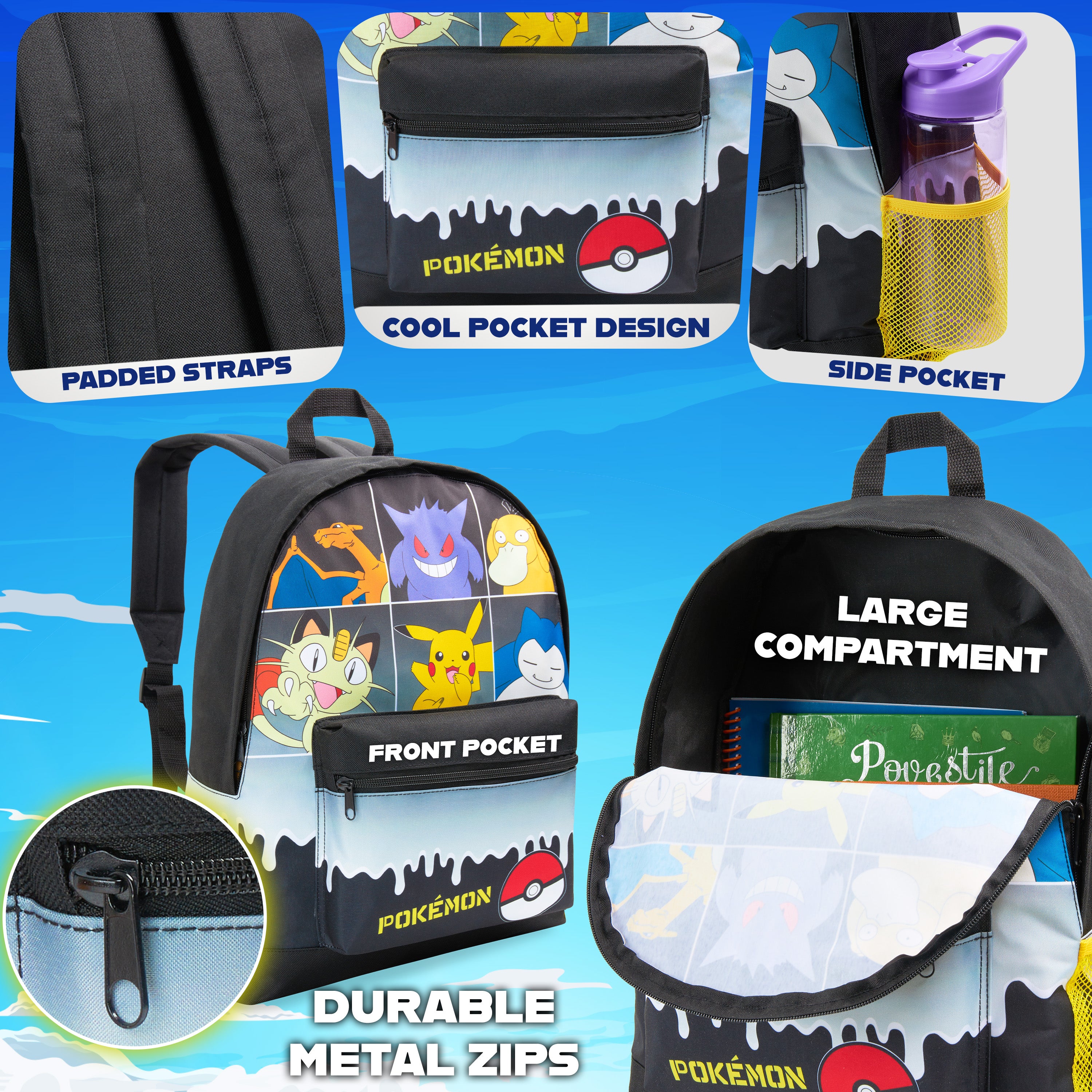 pok-mon-sac-dos-enfant-pikachu-cartable-cole image 4