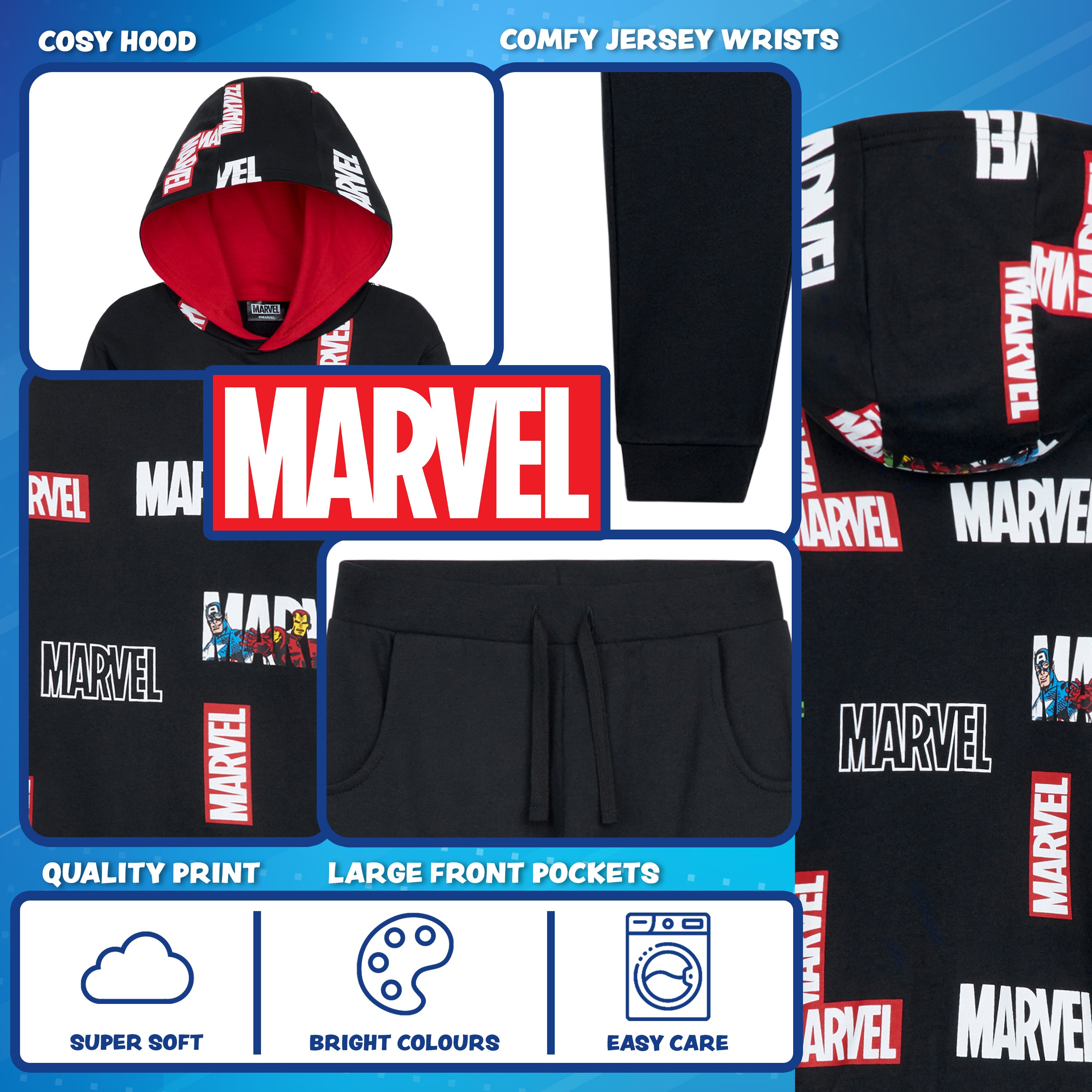 marvel-boys-surv-tement-gar-on-hoodie-jogging-7-8-ans-logo image 5
