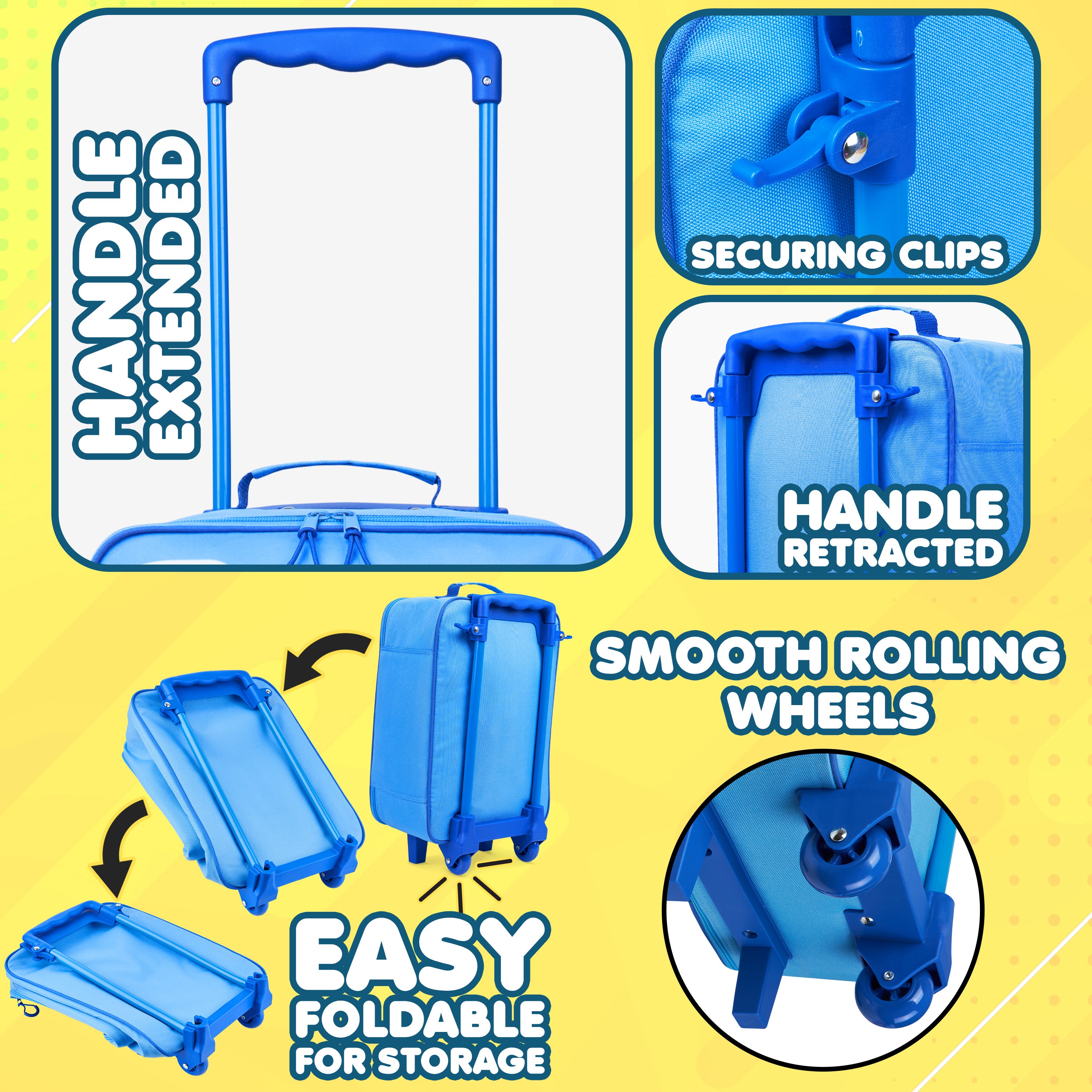 bluey-valise-enfant-roulettes-bleue-15-l-trolley-cabine image 5