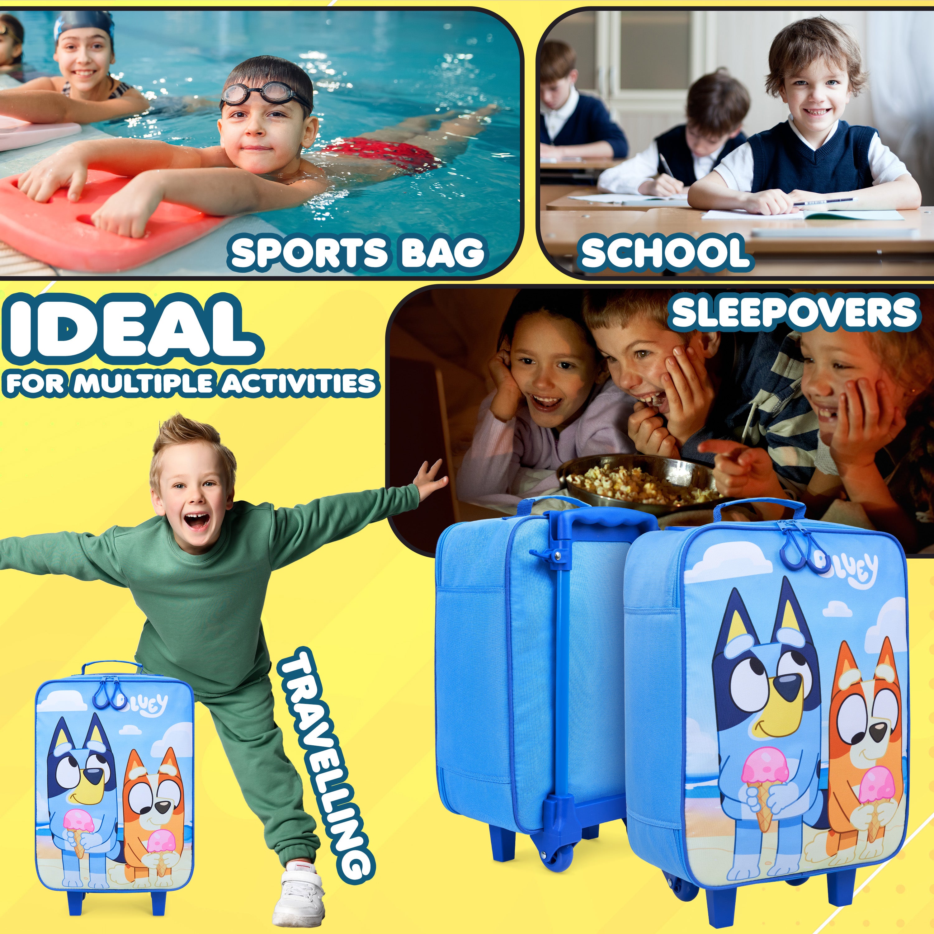 bluey-valise-enfant-roulettes-bleue-15-l-trolley-cabine image 3