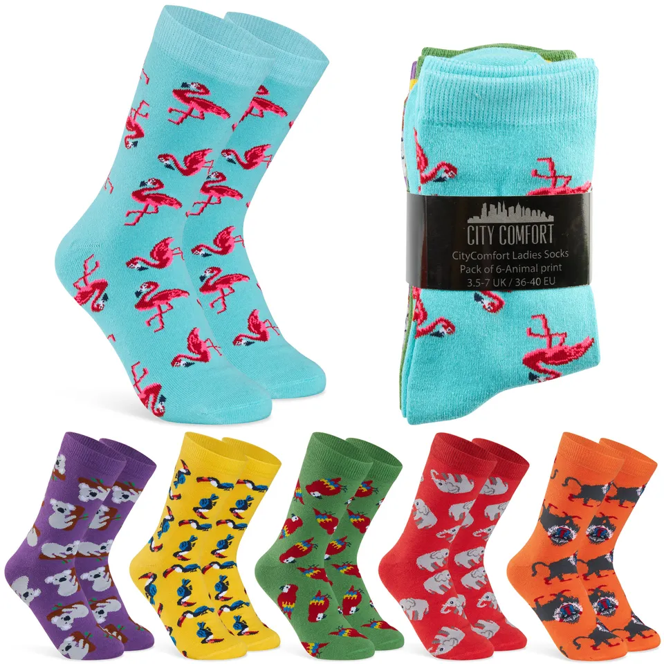 get-trend-citycomfort-chaussettes-femme-animaux-lot-6-coton image 1