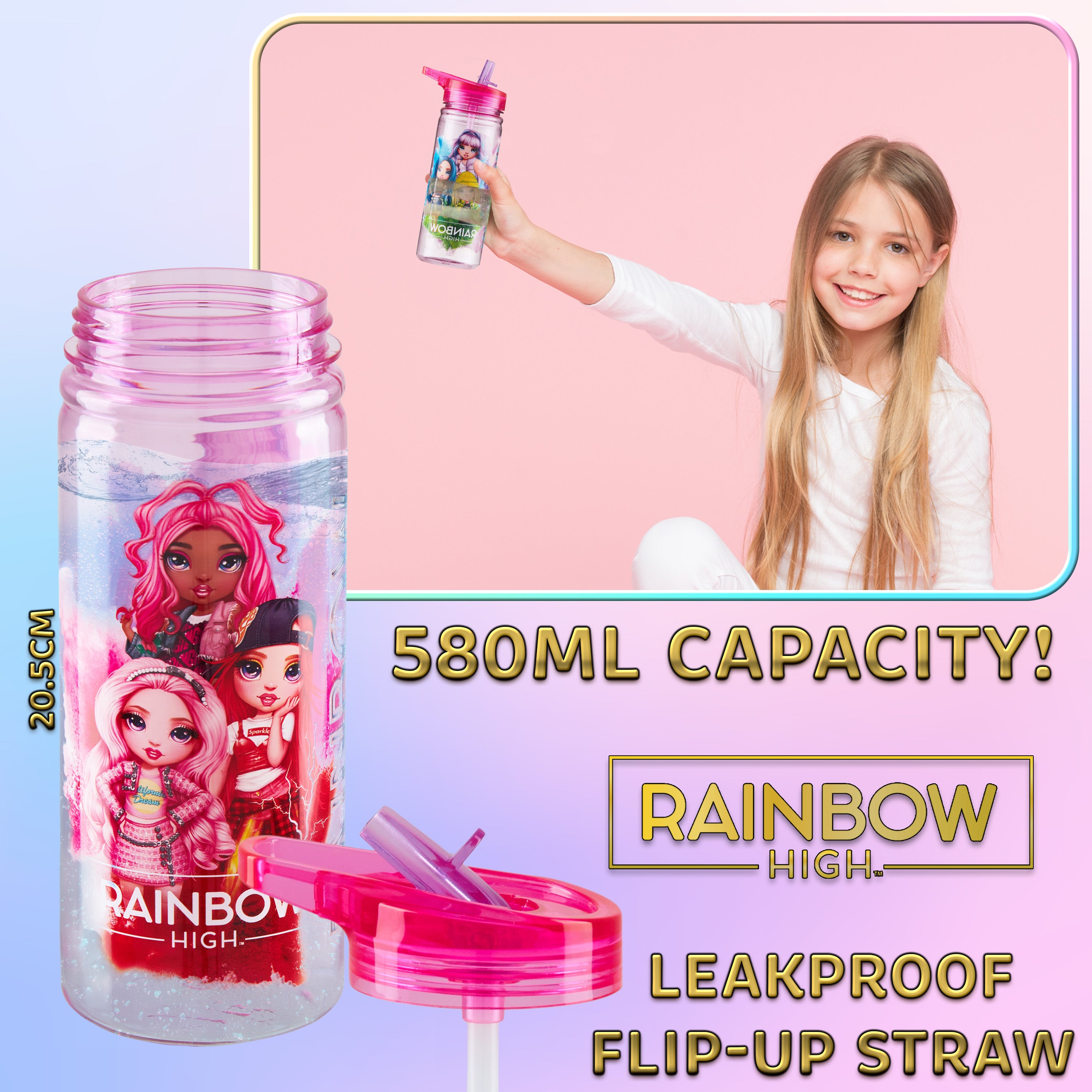 rainbow-high-gourde-paille-fille-580-ml-sans-bpa image 3