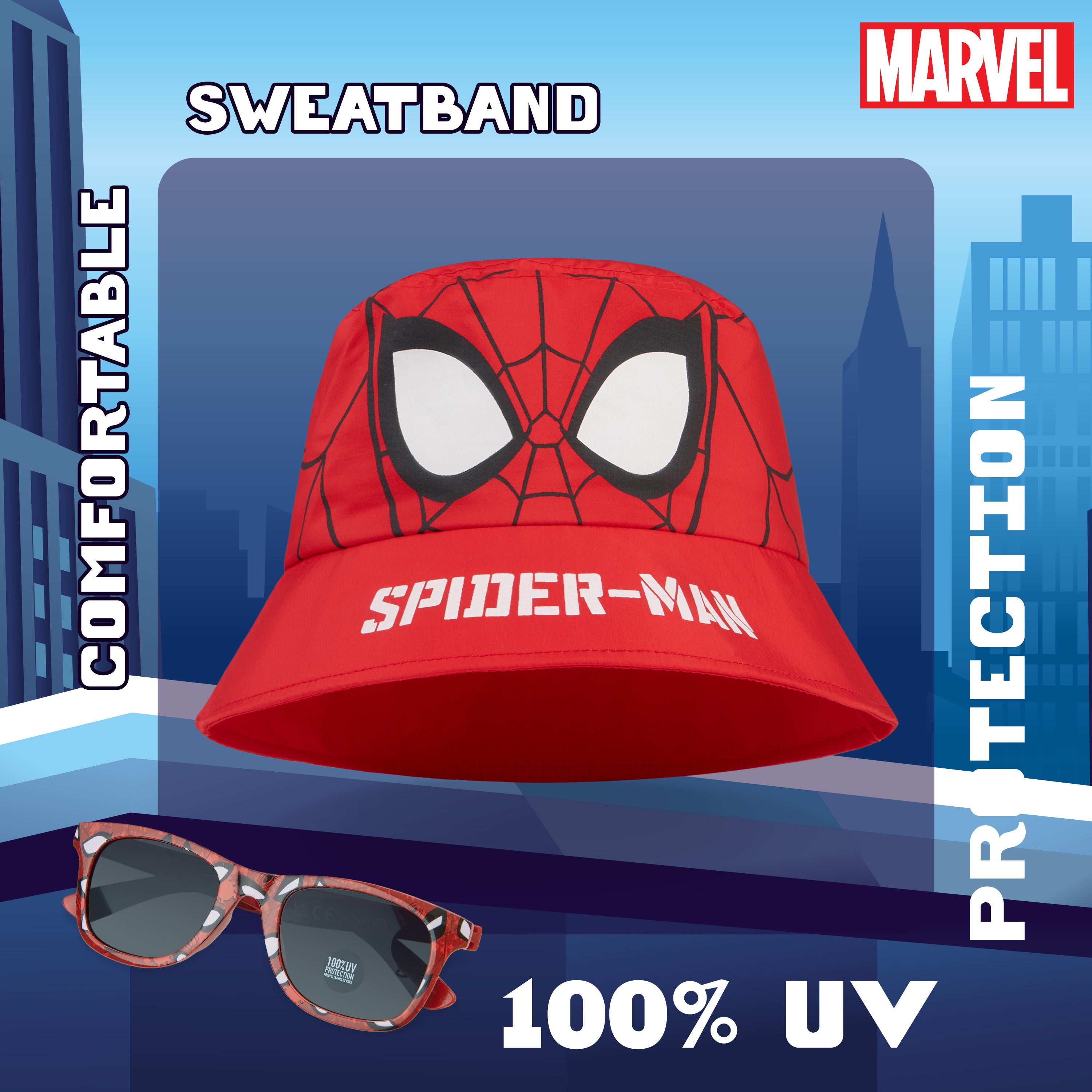 marvel-chapeau-bob-enfant-lunettes-soleil-uv-set-t image 4