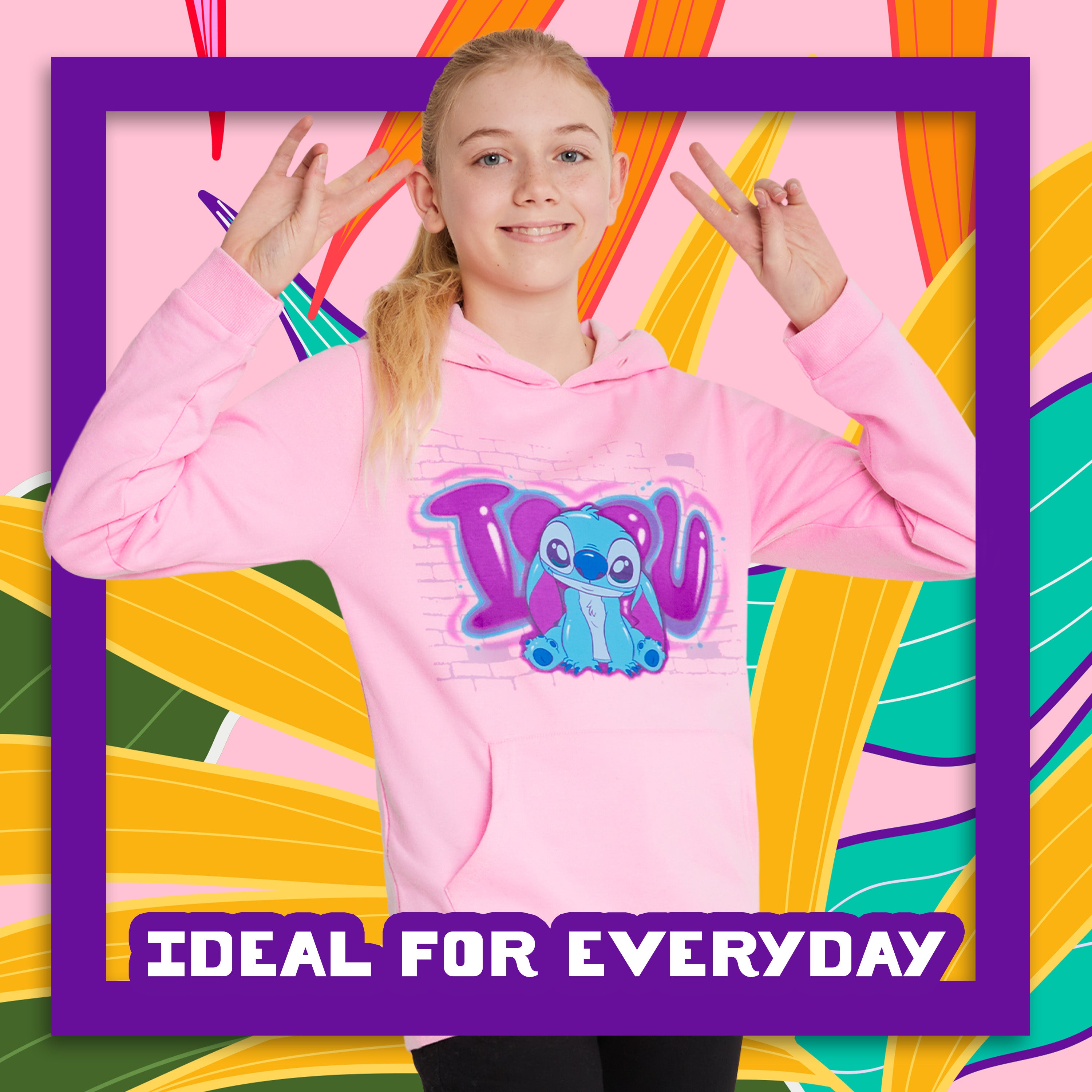 disney-stitch-sweat-capuche-fille-chaud-doux-11-12-ans image 4