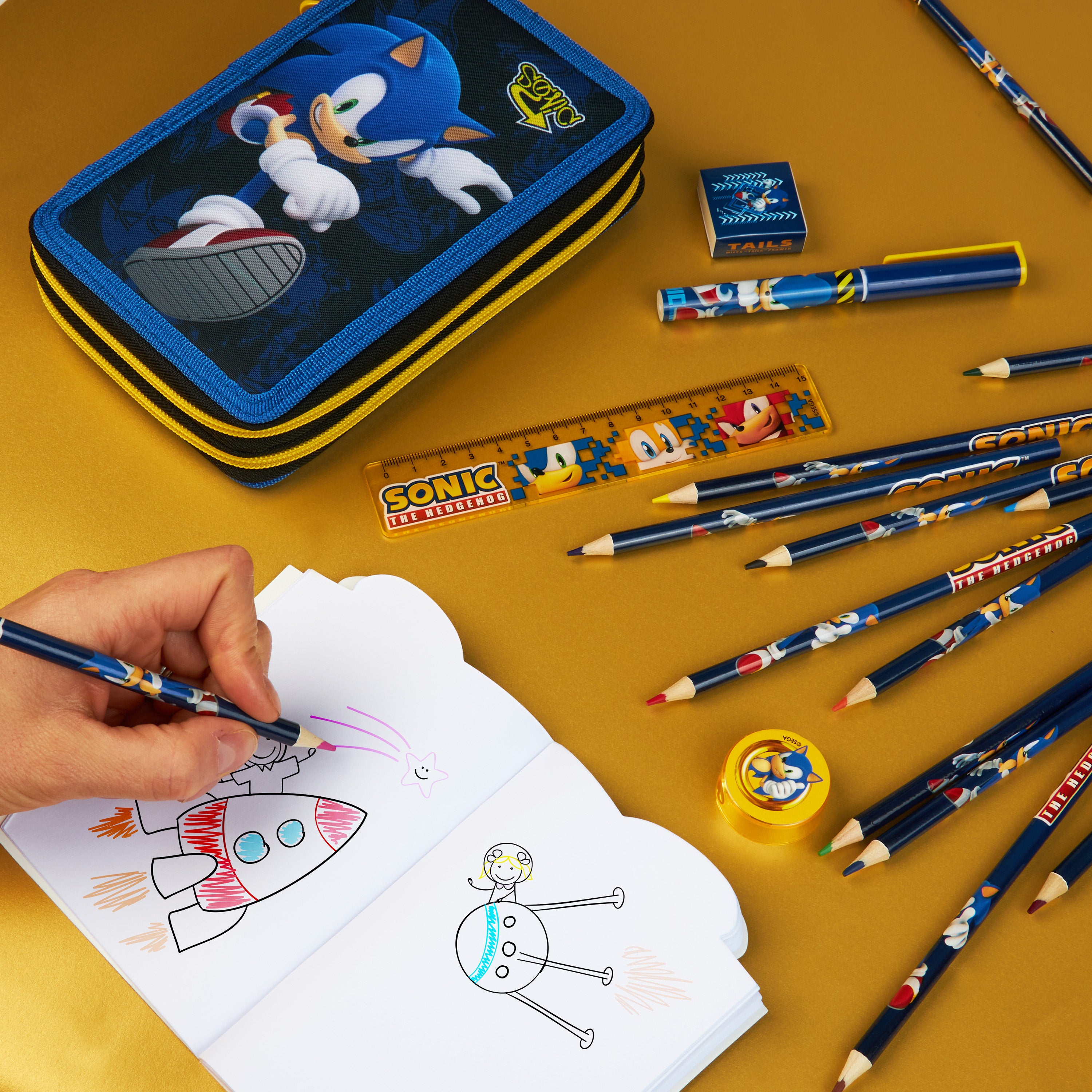 get-trend-school-trousse-sonic-garnie-2-compartiments image 2
