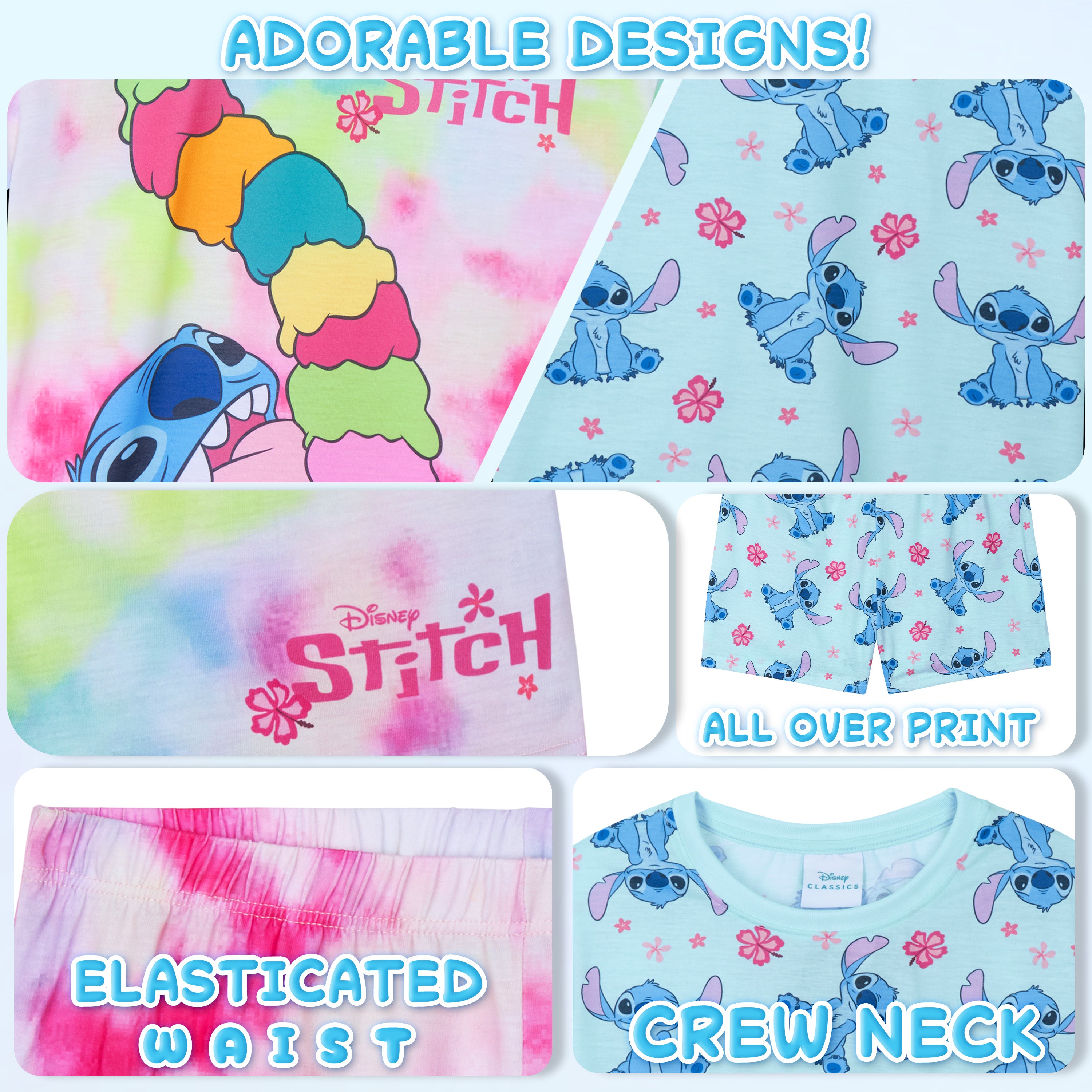 disney-stitch-pyjama-fille-short-9-10-ans-lot-de-2 image 4