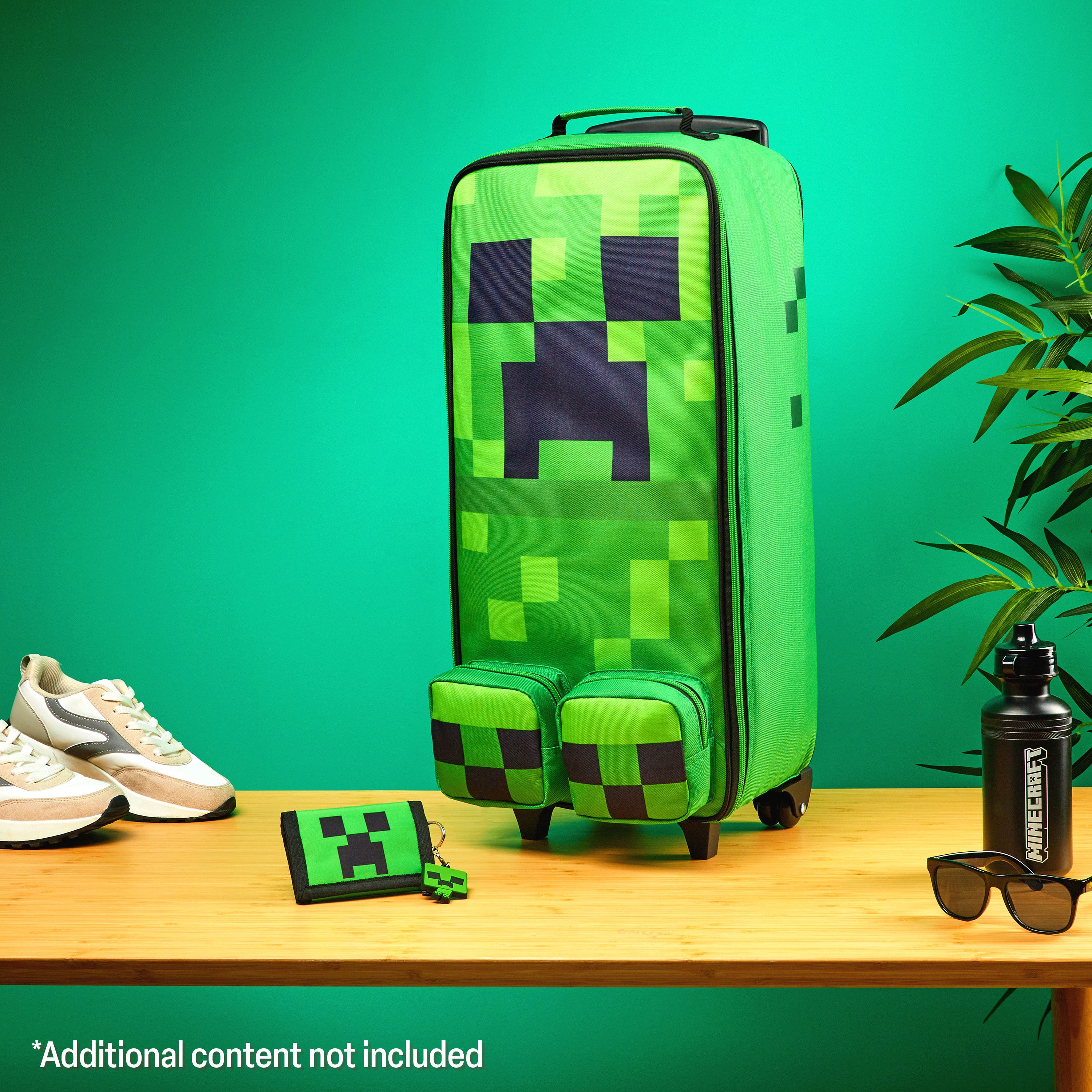 minecraft-creeper-valise-enfant-roulette-verte-64-cm image 3