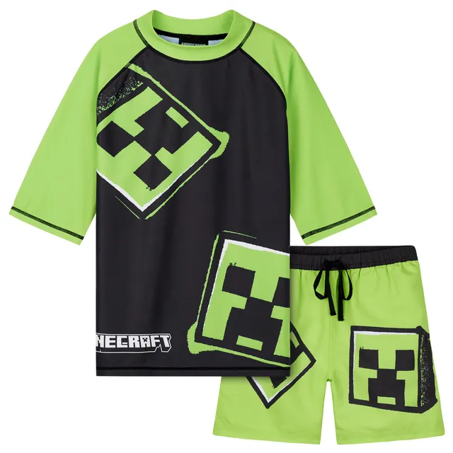 minecraft-creeper-maillot-bain-gar-on-2-pi-ces-7-8-ans image 1